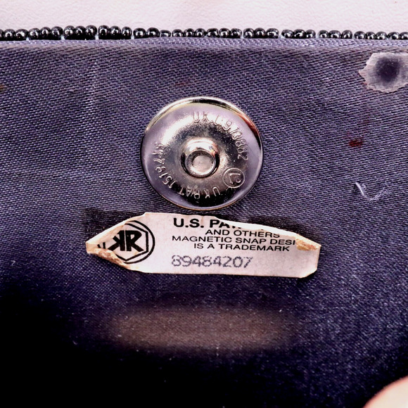 Inge Christopher Bag Handbag Womens Dark Gray Black Square Clutch Formal Beaded - Picture 10 of 12